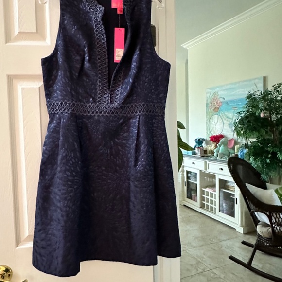 Lilly Pulitzeer Franci  Dress, True Navy Lagoon Jacquard, NWT - Picture 3 of 13